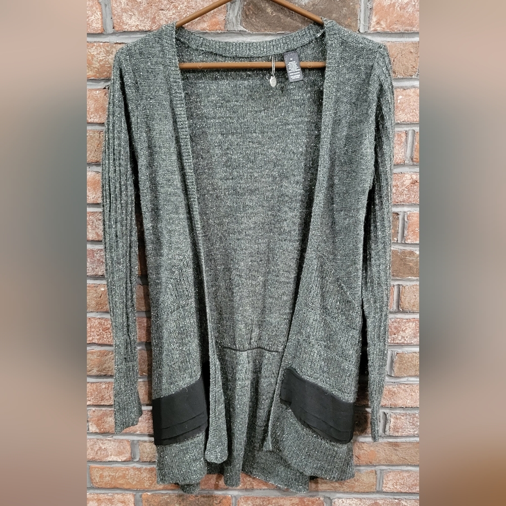 BKE Buckle Gray, Silver, Sparkly Sweater- Medium